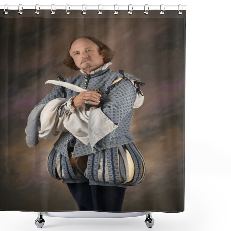 Personality  Shakespeare With Quill Pen. Shower Curtains