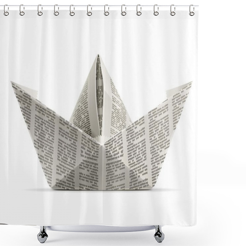 Personality  Paper Ship Origami Shower Curtains