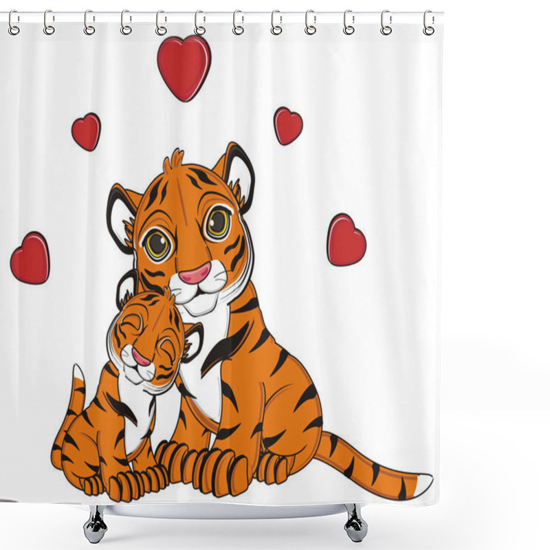 Personality  Cute Orange Tiger Shower Curtains