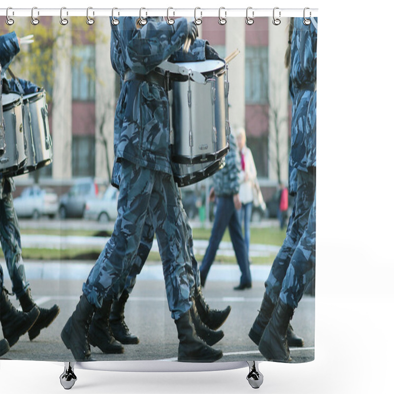 Personality  Soldiers Boots Marching Shower Curtains