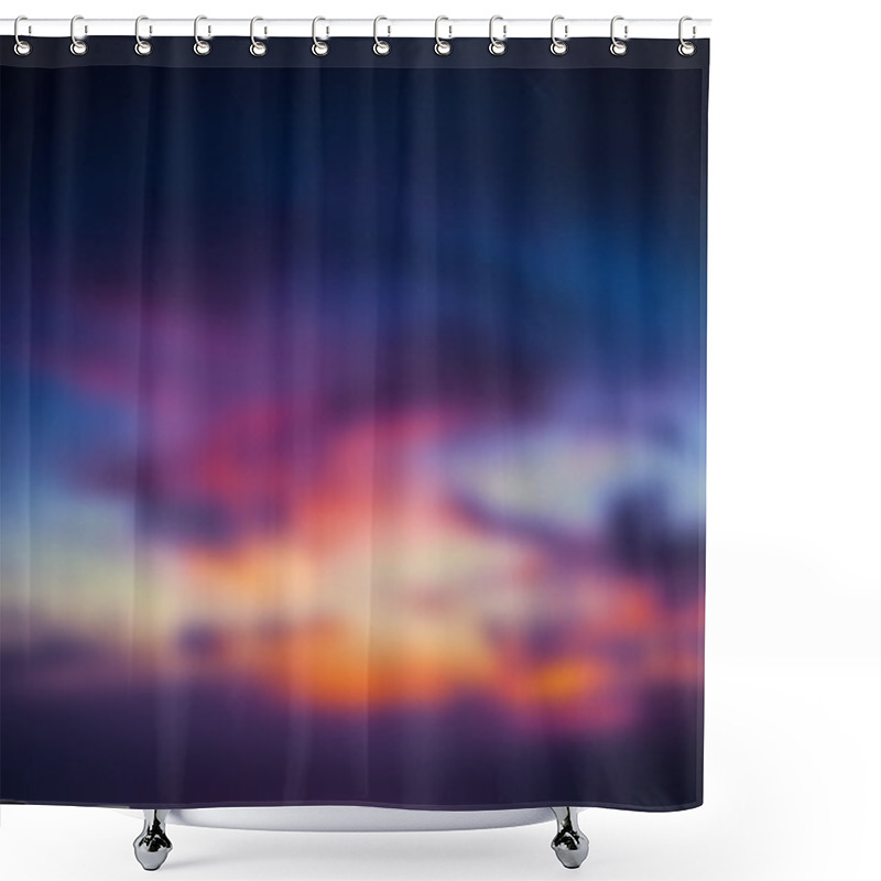 Personality  Beautiful Blurred Tropical View In Defocus. Dramatic Sunset Sky. Shower Curtains