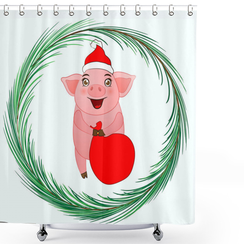 Personality  New Year Pig 2019 Shower Curtains