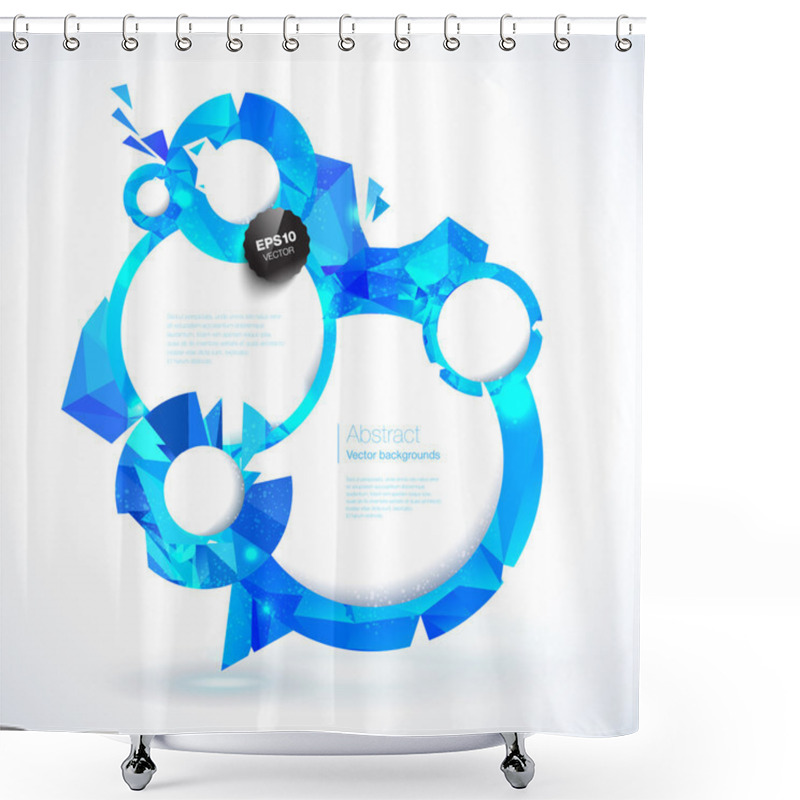 Personality  Round Frames And Polygonal Design Elements. Shower Curtains