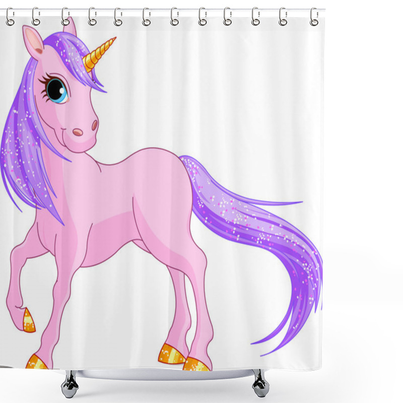 Personality  Pink Unicorn Shower Curtains