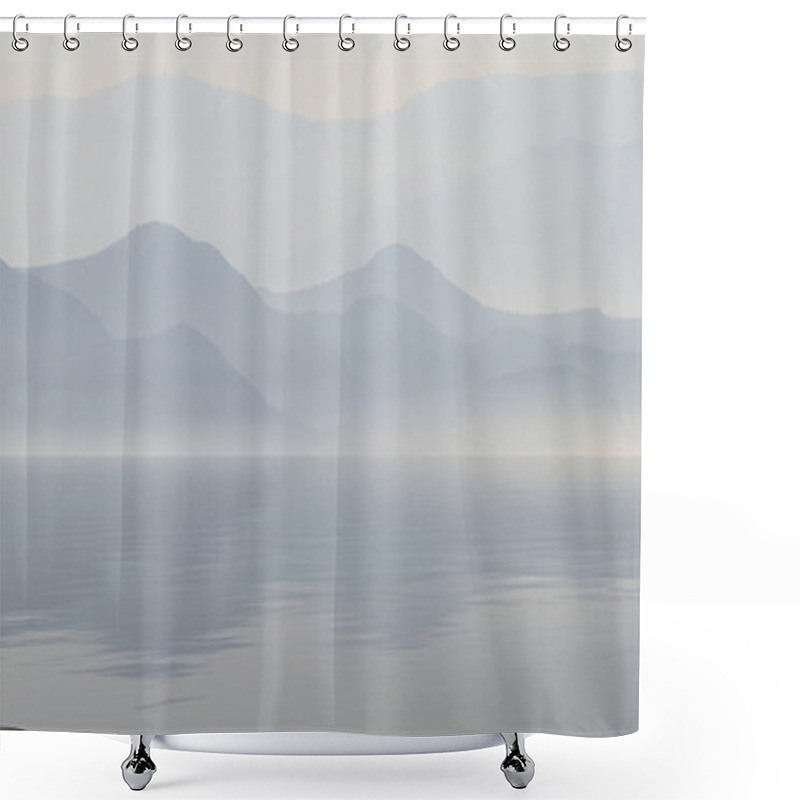 Personality  Scenic View Of Lake With Mountain Reflections Shower Curtains