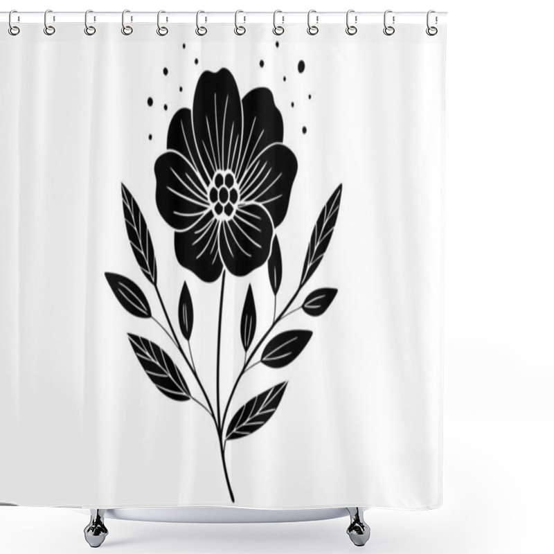 Personality  Minimalist Beautiful Floral Illustration Shower Curtains