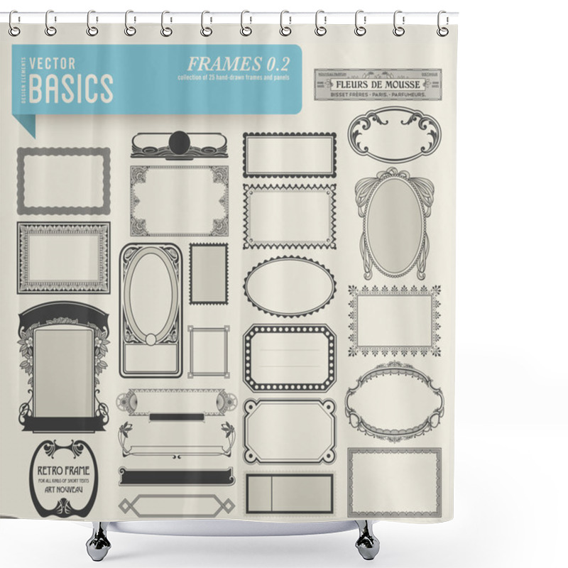 Personality  Set Of Hand-drawn Frames Shower Curtains