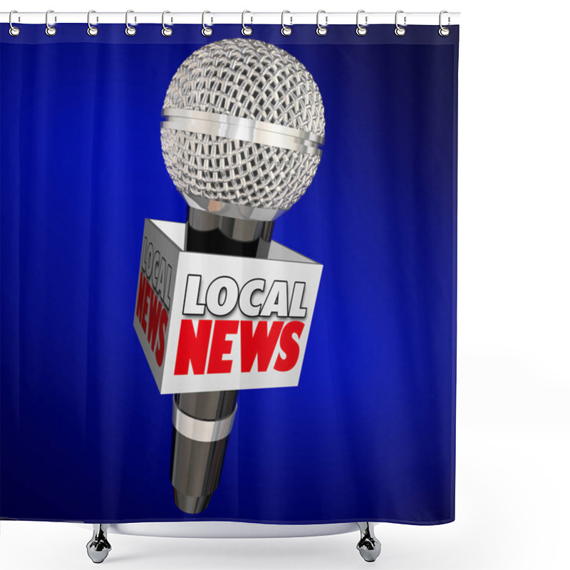 Personality  Local News Report Microphone  Shower Curtains