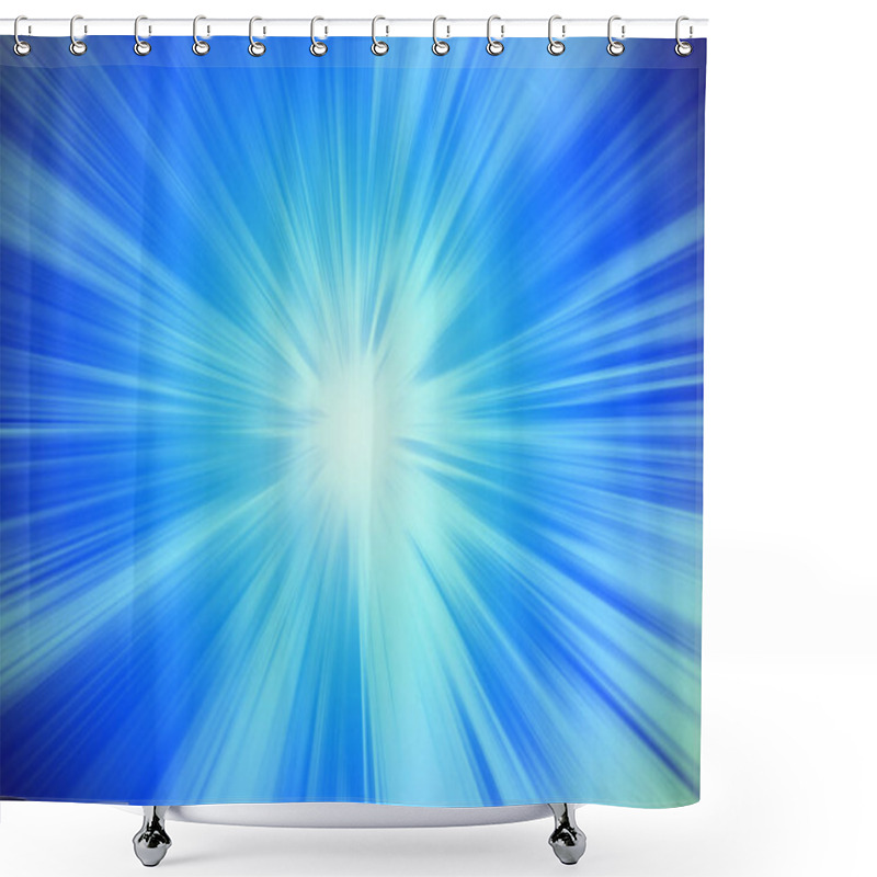 Personality  Blue Blur Power Zooming Effect Illustration Abstract For Background Shower Curtains