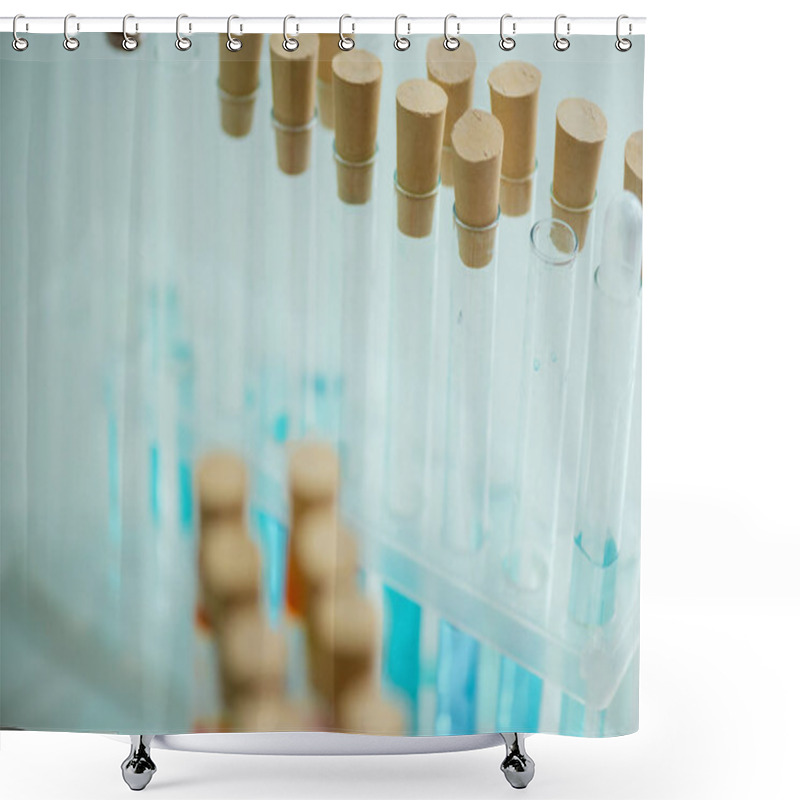 Personality  Different Tubes With Reagents  Shower Curtains