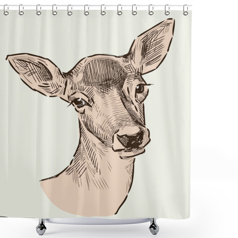 Personality  Portrait Of A Roe Deer Shower Curtains