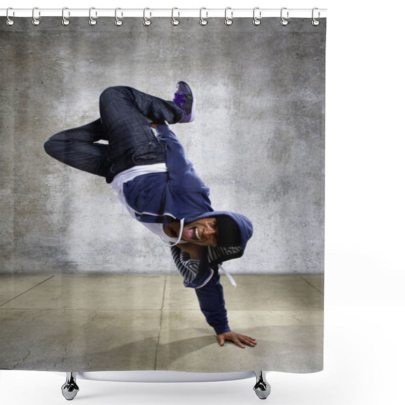 Personality  Black Male Dancing Hip Hop Shower Curtains