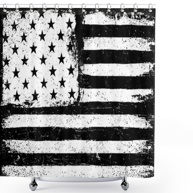 Personality  American Flag Grunge Background. Shower Curtains