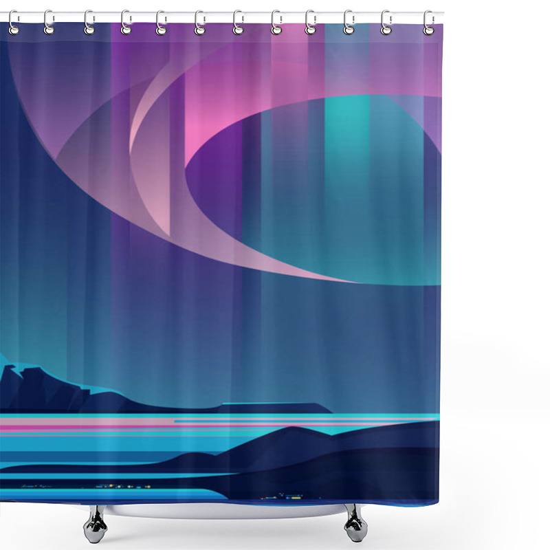 Personality   Beautiful Aurora Borealis. Landscape With Natural Light Show In Vertical Orientation. Shower Curtains