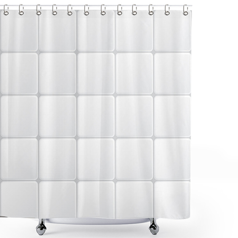 Personality  White Tile Shower Curtains