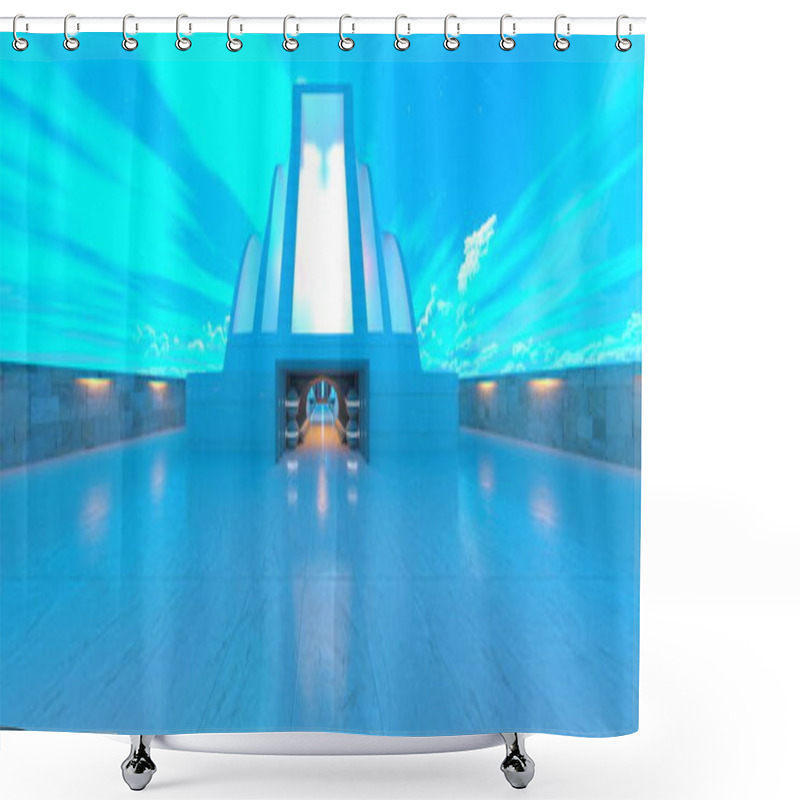 Personality  3D CG Rendering Of The Space Station Shower Curtains