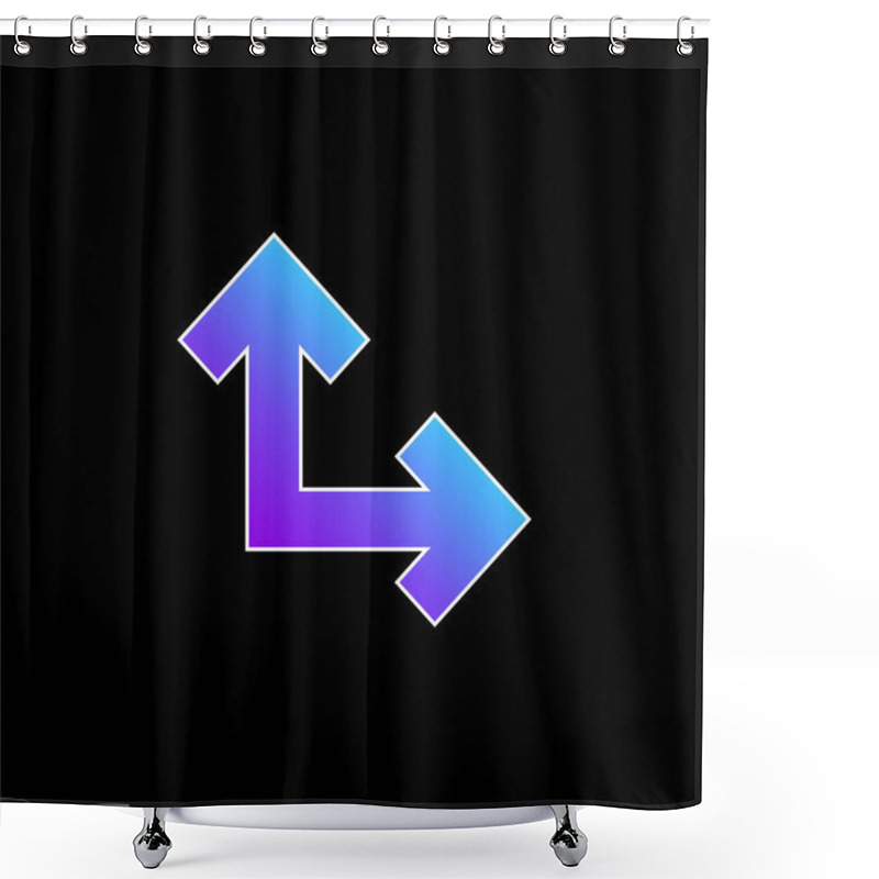 Personality  Arrows In Right Angle Blue Gradient Vector Icon Shower Curtains