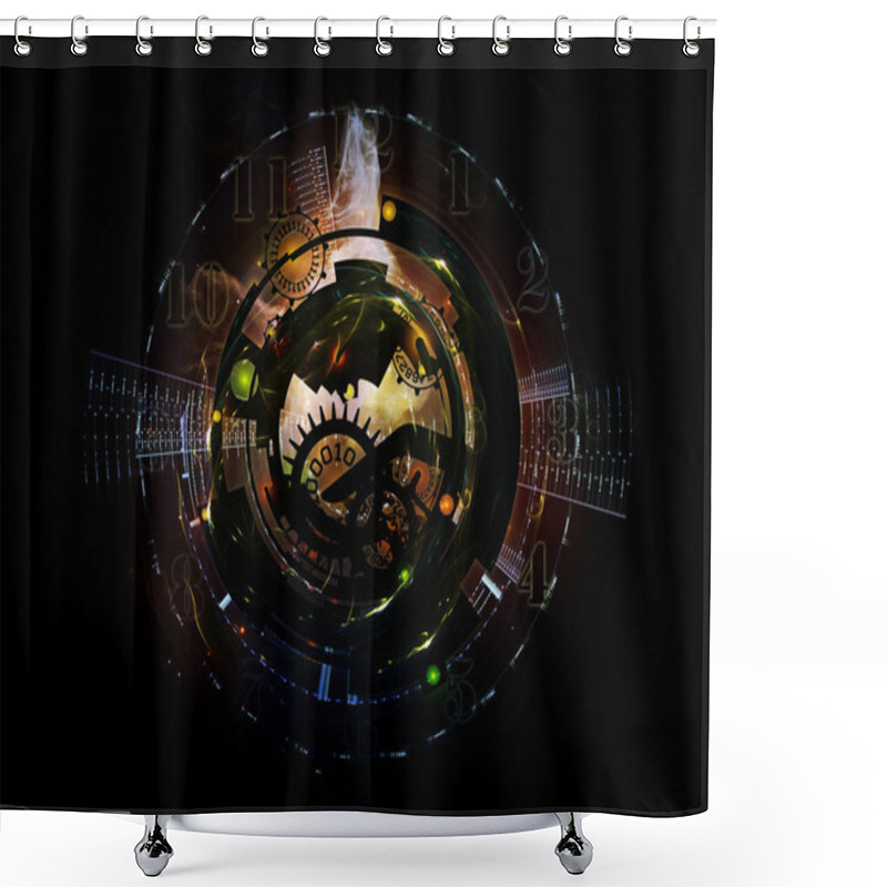 Personality  Modern Clockwork Shower Curtains