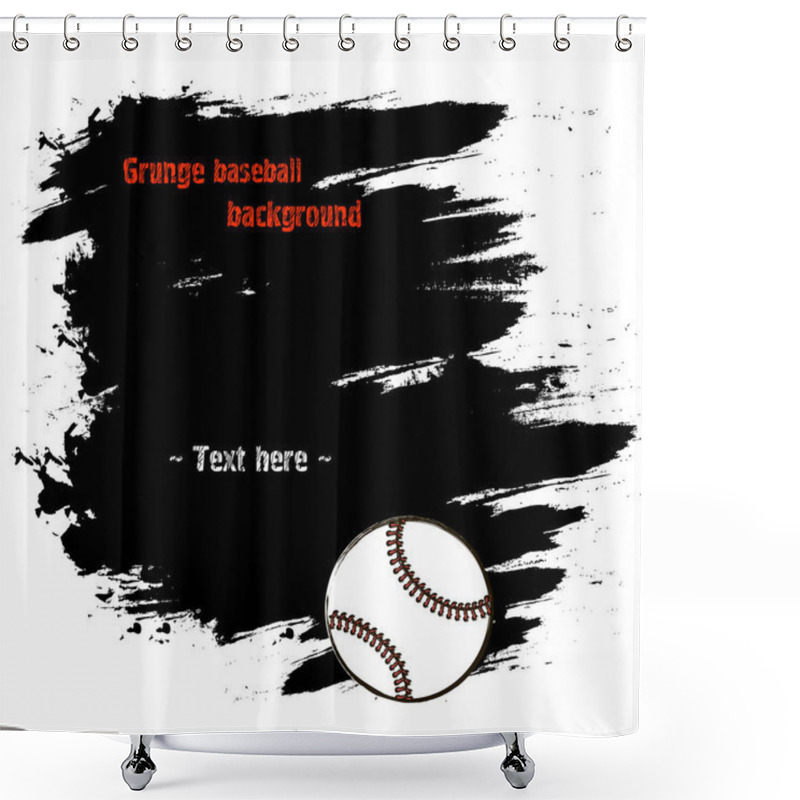 Personality  Set Of Hand Drawn Grunge Banners With Baseball Shower Curtains