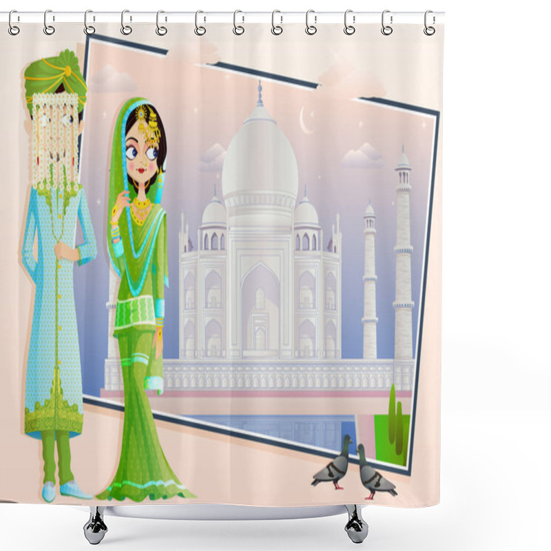 Personality  Muslim Wedding Couple Shower Curtains