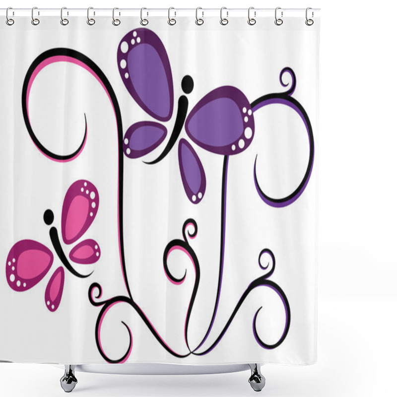 Personality  Pretty Butterflies Shower Curtains