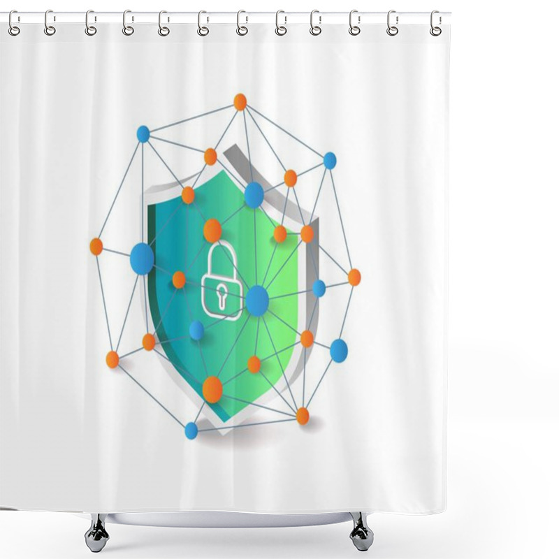 Personality  Many Security Networks Isometric Illustration Shower Curtains