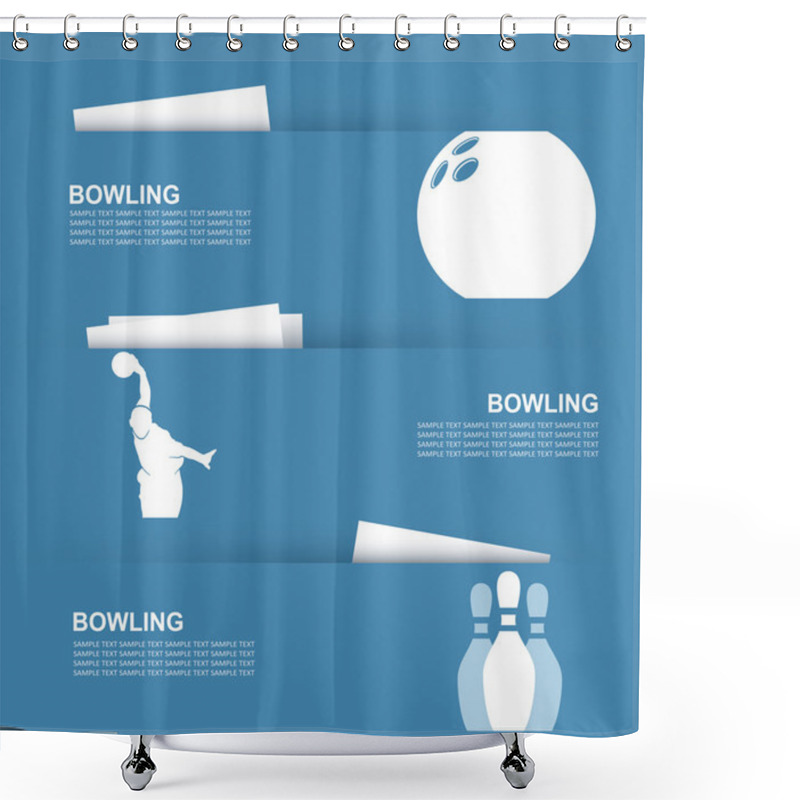 Personality  Bowling Headers Shower Curtains