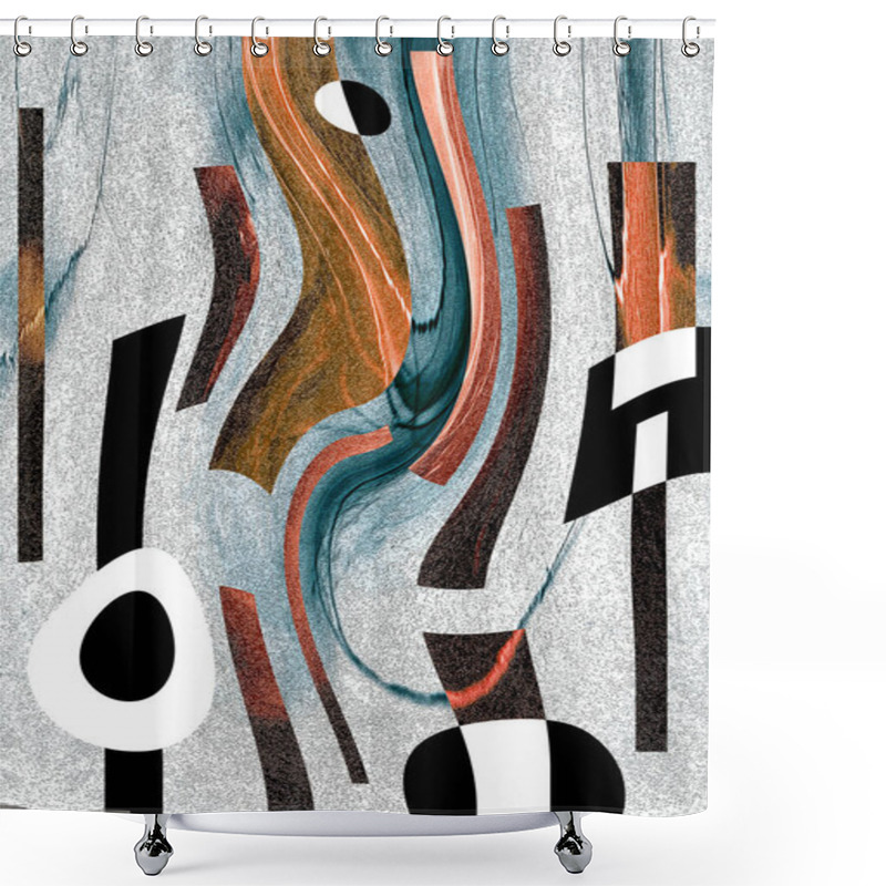 Personality  High-quality Pop Art Patterns Presented In Alcohol Ink And Abstract Art Patterns Of Contemporary Design. Shower Curtains