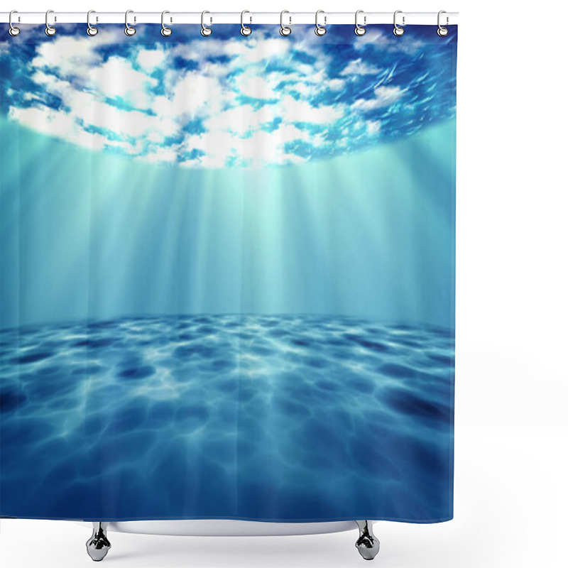 Personality  3D Rendered Of Sun Light Rays Under Water Shower Curtains