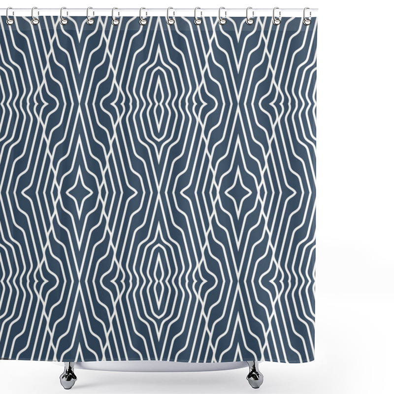 Personality  Geometrical Ornament With Rhombuses Shower Curtains