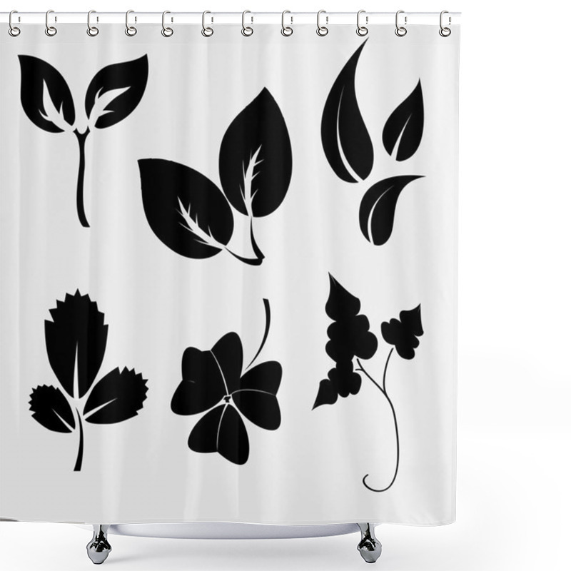 Personality  Leaves Silhouettes Shower Curtains