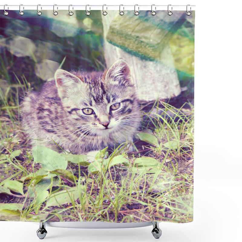 Personality  Retro Portrait Cat Shower Curtains