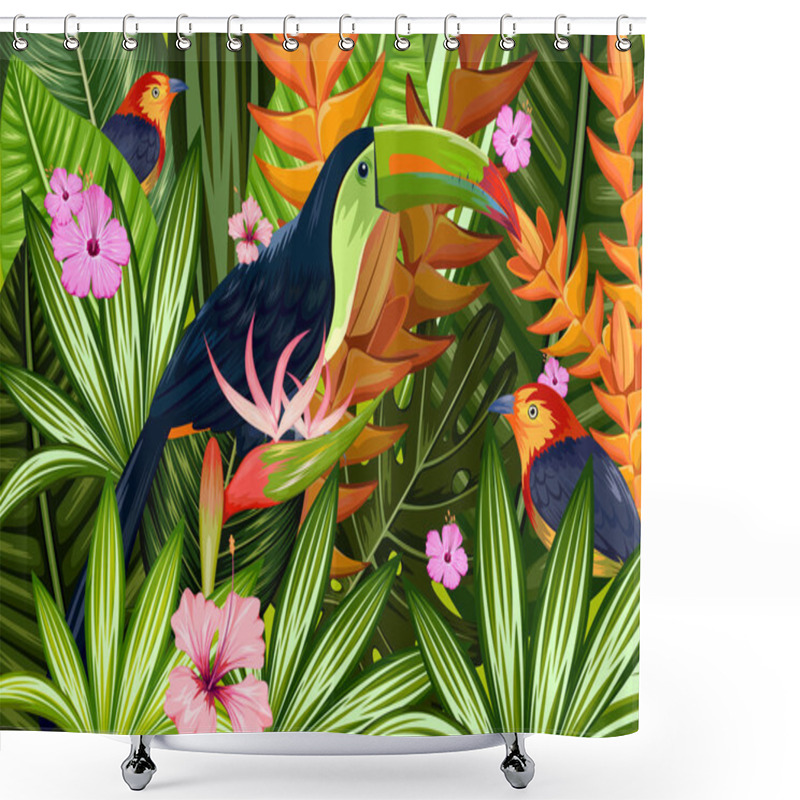 Personality  Exotic Tropical Background Shower Curtains