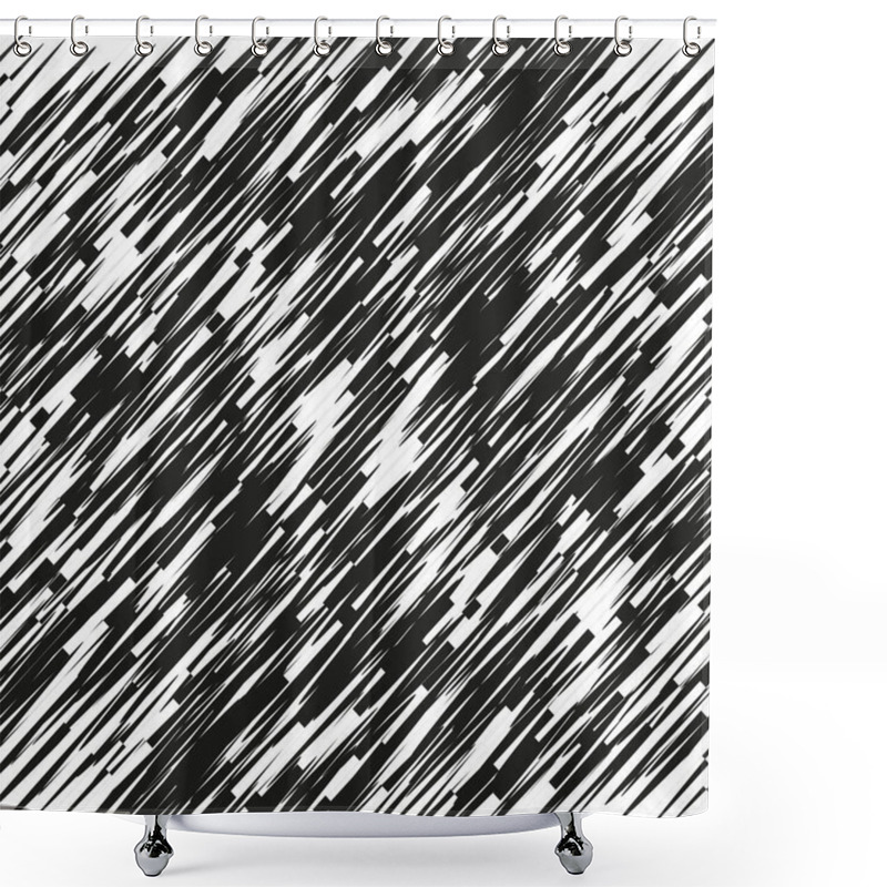 Personality  Diagonal Stripe Pattern. Abstract Vector Texture. Bold Black Lines. Graphic Monochrome Background. EPS 10. Shower Curtains