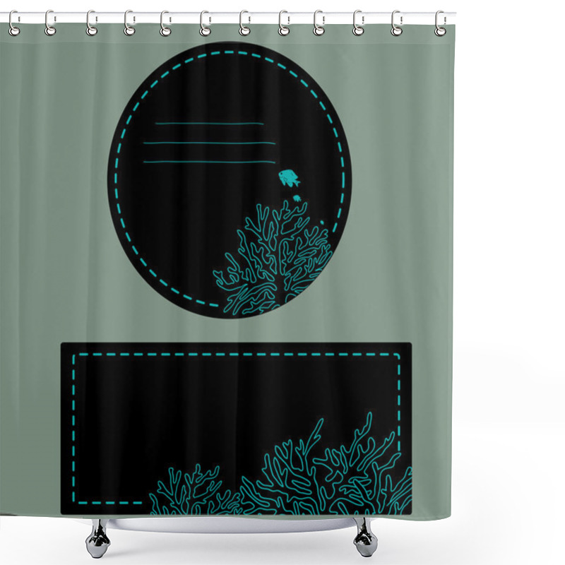 Personality  Ocean Text Frame Shower Curtains