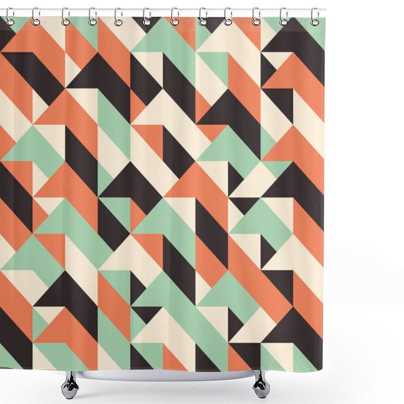 Personality  Seamless Pattern With Rhombuses And Triangles. Shower Curtains