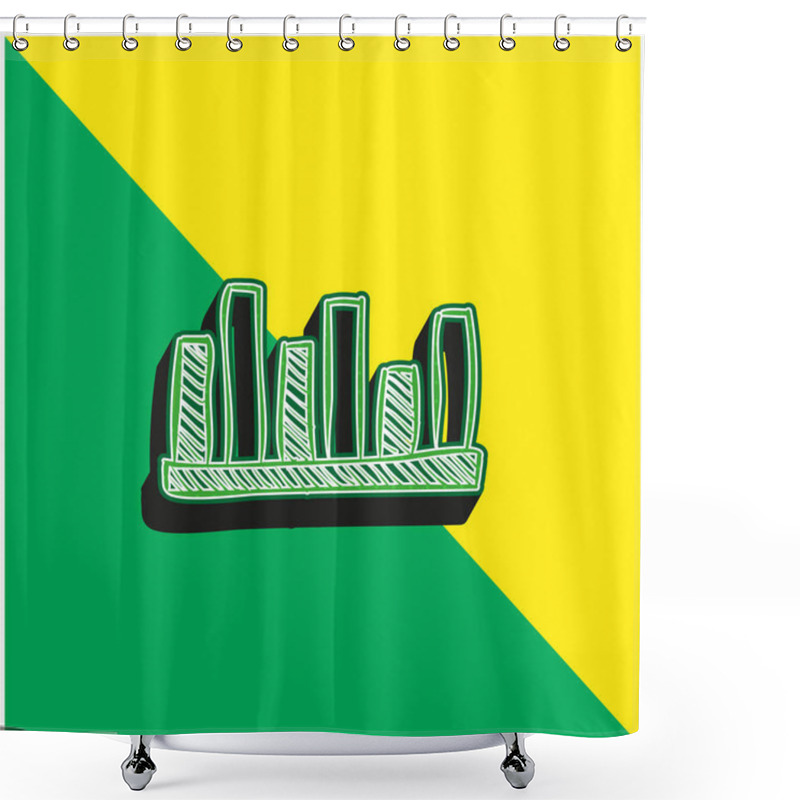 Personality  Bars Graphic Of Comparison Green And Yellow Modern 3d Vector Icon Logo Shower Curtains