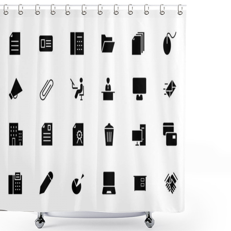 Personality  Office Vector Icons 2 Shower Curtains