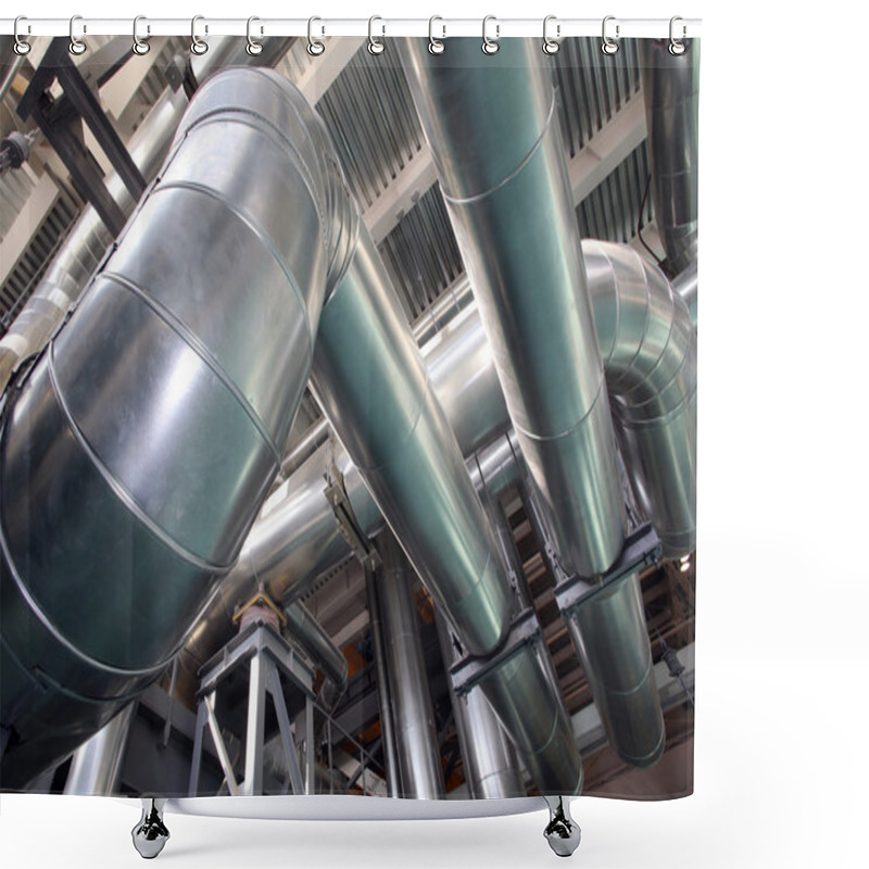 Personality   The Steam Pipes At Thermal Power Plant Shower Curtains