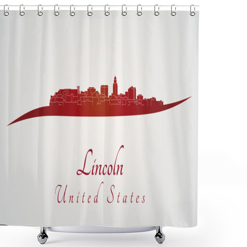 Personality  Lincoln Skyline In Red Shower Curtains