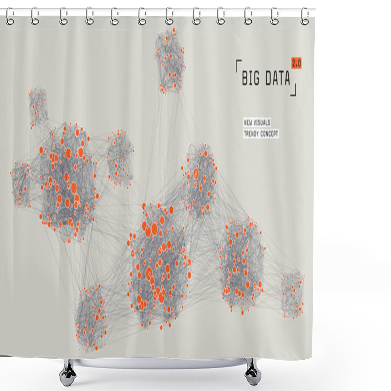 Personality  Big Data Concept Visualization. Distributed Network. Global Data. Social Media Graph. Information Clustering. Communication System. Shower Curtains