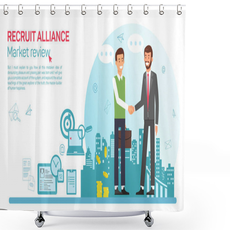 Personality  Flat Banner Recruit Alliance Job Market Review. Shower Curtains