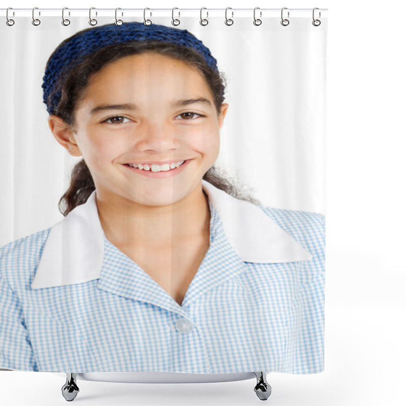 Personality  Preteen Schoolgirl Portrait Shower Curtains