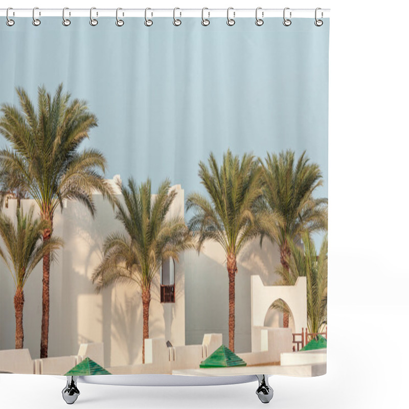 Personality  Palm Trees At Tropical Coast Shower Curtains