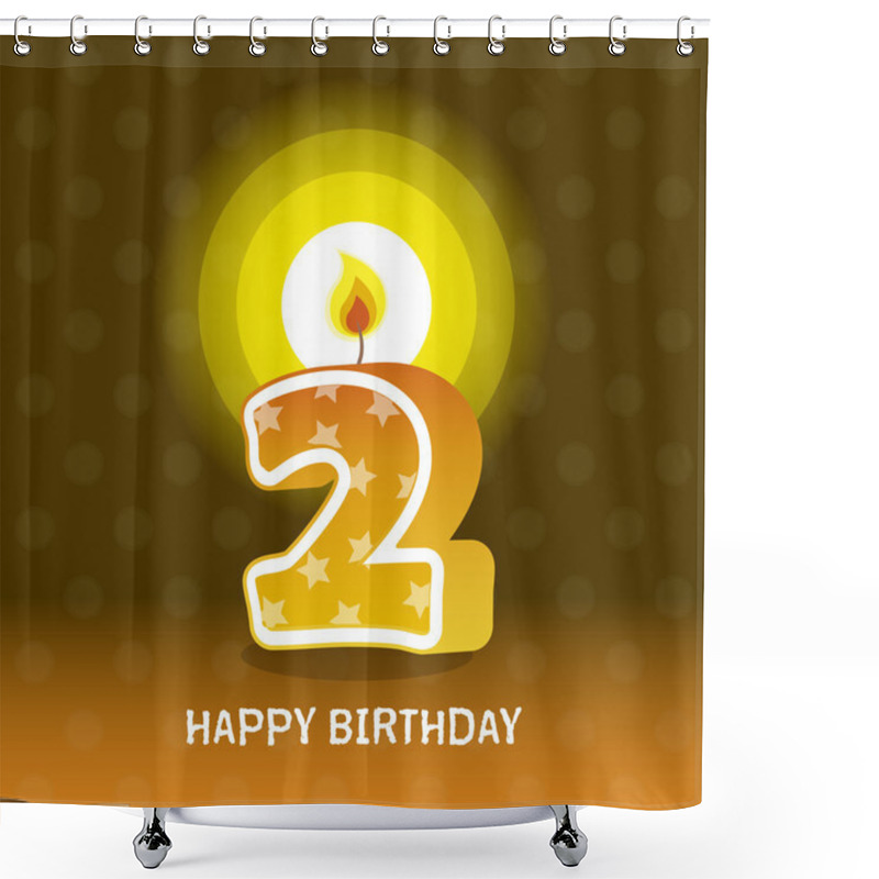 Personality  Birthday Card, Second Birthday With Candle Shower Curtains