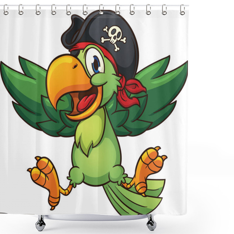 Personality  Happy Pirate Parrot Shower Curtains