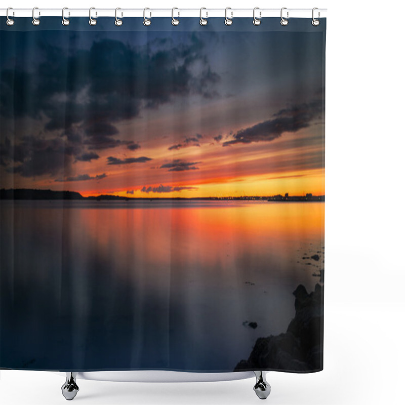 Personality  Dramatic Sunset Over Poole Harbour Shower Curtains