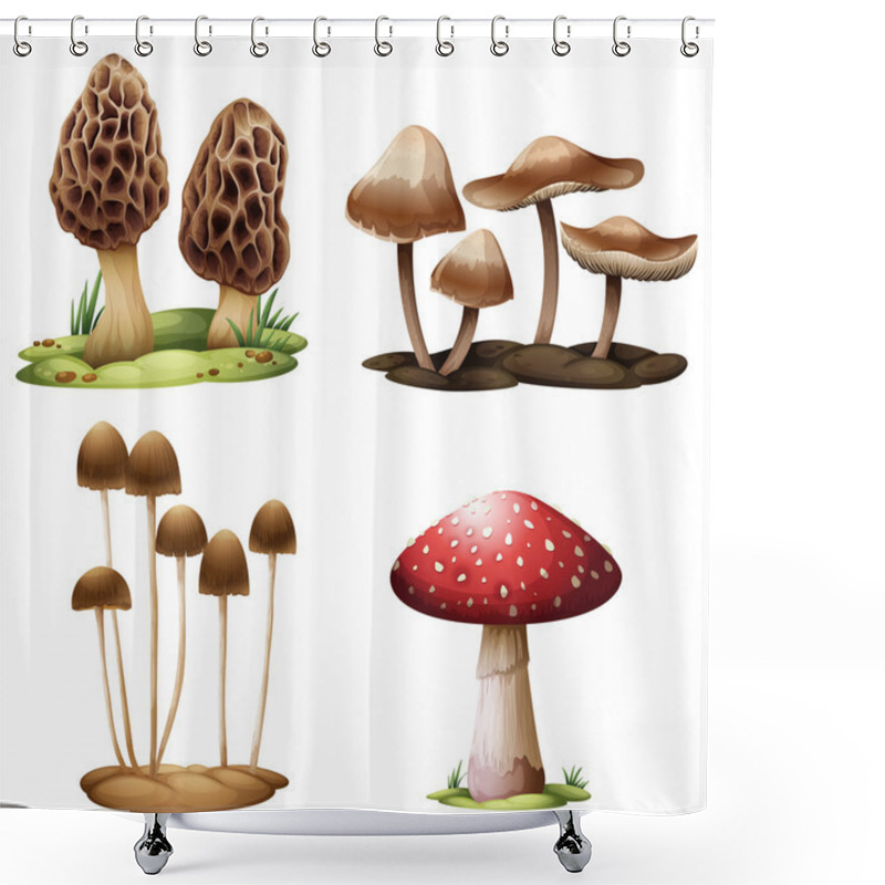 Personality  Mushrooms Shower Curtains