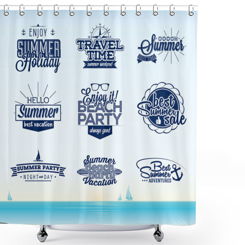 Personality  Retro Summer Typography Design Shower Curtains