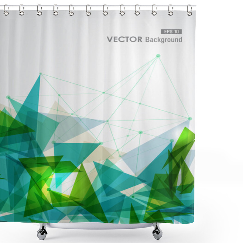 Personality  Green And Blue Network Geometric Transparency. Shower Curtains